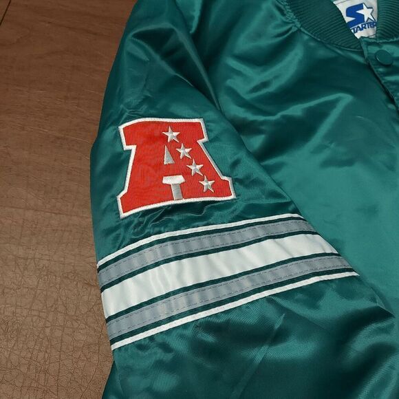 Starter New York Jets Varsity Satin Full Snap Jacket Green White Men's Size XL - Picture 3 of 5